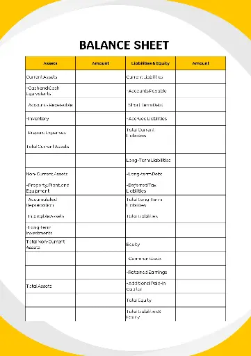 Balance Sheet & Profit Loss